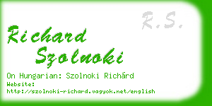 richard szolnoki business card